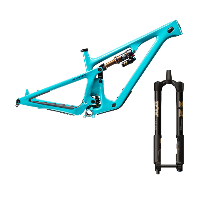 SB140 Small Turquoise Frame + Fox Podium Factory Grip X2