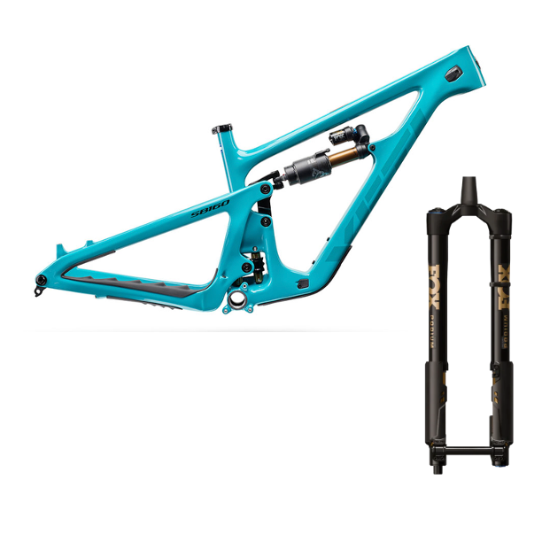 SB160 Small Turquoise Frame + Fox Podium Factory Grip X2